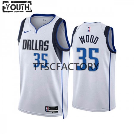 Maillot Basket Dallas Mavericks Christian Wood 35 Nike 2022-23 Association Edition Blanc Swingman - Enfant